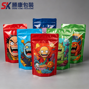 Customized printed Mylar <b>bag</b>, 3.5g anti odor vertical <b>bag</b>, resealable zipper <b>packaging</b> <b>bag</b>, polyester film <b>bag</b> - Product Image 1