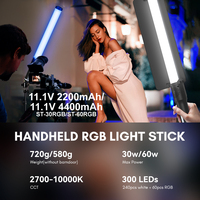 TOLIFO ST-60RGB 60W Portable RGB LED Bâton Vidéo Lumière Portable Contenu Créateur Vlogger Vidéo Studio Film Photographie Éclairage