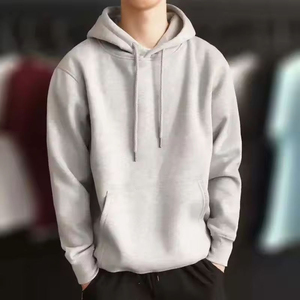 New Fashion Men's Autumn/Winter Hoodie Street <b>Long</b> <b>Sleeve</b> Loose Solid Color Casual Shirt Wool <b>Top</b> <b>White</b> Hoodie - Product Image 2