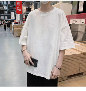 T-shirts graphiques streetwear imprimés DTG, t-shirt vierge, vêtements pour hommes surdimensionnés, t-shirt délavé à l'acide pour hommes - Product Image 4