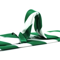 Cravate en microfibre polyester de haute qualité, personnalisée avec logo tissé, pour supporters de football, à rayures vertes et blanches, cravate verte pour hommes