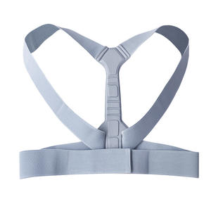 Cinturón corrector de postura profesional, soporte elástico ajustable para adultos, hombres, mujeres, adolescentes, soporte universal para la espalda, color gris - Product Image 1
