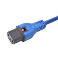 Cordon d'alimentation en PVC 3G1.5 H05VV-F certifié VDE de 1.5m avec moulage par injection monobloc et verrouillage C13 + C14