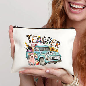 Borsa Cosmetica in Tela Casual con Motivo Leopardato per Insegnanti, Astuccio Portaoggetti con Cerniera, Nuovo Porta Profumo da Viaggio, Porta Rossetto, Regalo Made in China - Product Image 1