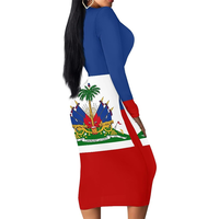 Robes drapeau haïtien personnalisées professionnelles robes de soirée vêtements grande taille design Haïti pour femmes