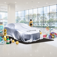 Housse de présentation de voiture en satin à haute élasticité, taille personnalisée, avec logo de marque, pour vente en gros