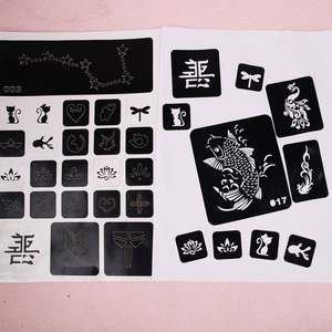 Piccolo fiore farfalla HH temporaneo Henna tatuaggio Stencil modello di disegno Glitter per donne e bambini - Product Image 5