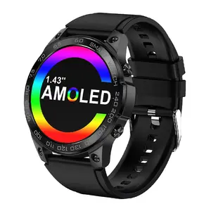 DM50 חכם שעון גברים BT שיחה AMOLED smartwatch עמיד למים ספורט שעונים 14 ימים המתנה 1.43 אינץ 466*466 HD