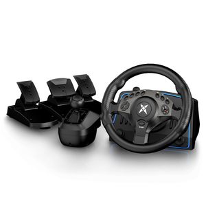 <span class=keywords><strong>Volant</strong></span> de course pour PC avec pédales et levier de vitesses en H - <span class=keywords><strong>Volant</strong></span> de jeu à induction magnétique grand format 28 cm (11 pouces) 1080 degrés - Product Image 1