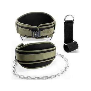 High Quality Neoprene Dipping Belt Chain Weight Lifting Training Pull-Up Waist/Back <b>Support</b> Non-Slip Adjustable Comfortable - Product Image 1