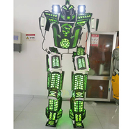 Disfraz de Robot LED Gigante para Desfiles, Decoración LED Amarilla, Marioneta Caminante Transformable en Coche, Disfraz de Robot LED en Venta al por Mayor