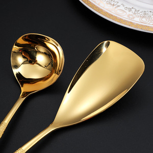 304 Stainless Steel Knife Fork Spoon <b>Set</b> Round Elegant Textured Handle Durable Western Cutlery For Wedding Dinnerware - Product Image 5