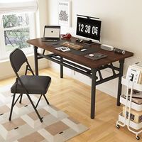Bureau pliant en métal pour la maison, le bureau ou l'étude, table d'ordinateur simple, table de formation portable pour chambre et maquillage