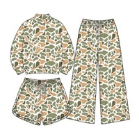 Vêtements pour enfants : Ensemble 3 pièces sweat-shirt et pantalon de jogging, motif camouflage personnalisé, design automne, style nœud français