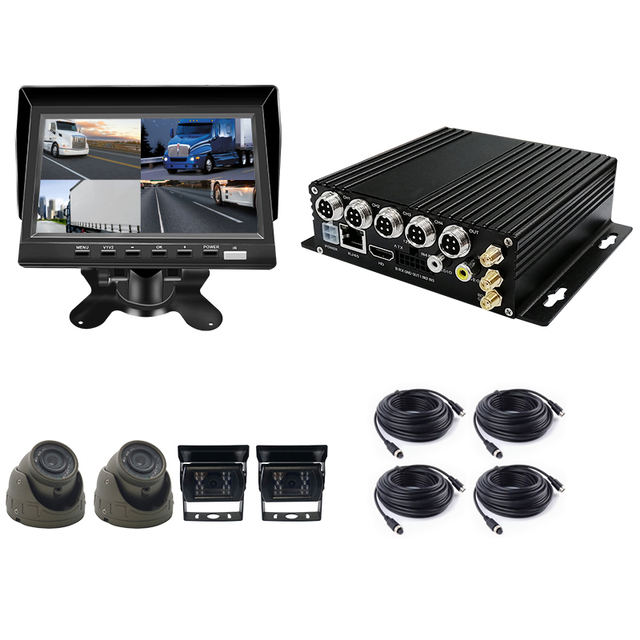 4CH TF Card MDVR 4G Truck DVR 1080P Night Vision HD Video Recorder 720P Resolution Remote Control Built-in GPS App Control 1