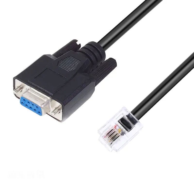 Conector macho 6P6C RJ11 RJ12 a cable adaptador de puerto serie RS232 hembra DB9