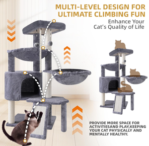 Fabriek Oem <span class=keywords><strong>3</strong></span>-<span class=keywords><strong>Tier</strong></span> Kattenboom Met <span class=keywords><strong>Condo</strong></span> En 2 Hangmatten-Multi-Level <span class=keywords><strong>Cat</strong></span> Tower Voor Indoor Katten - Product Image 5