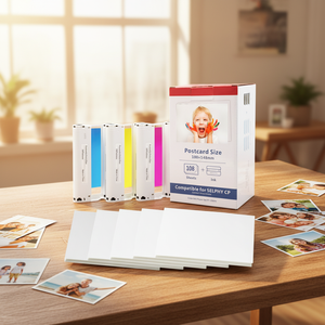 Papel fotográfico brillante Compatible de alta calidad, para <span class=keywords><strong>impresora</strong></span> <span class=keywords><strong>Selphy</strong></span> CP1200, cintas de <span class=keywords><strong>impresora</strong></span> de alta calidad, categoría de producto - Product Image 1