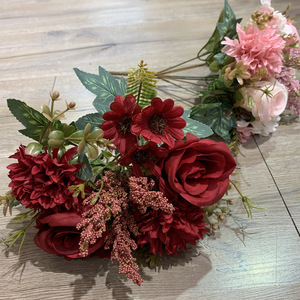 Thiết Kế Mới 11 Đầu Hoa Hồng Bó Hoa Xuất Khẩu Hoa Nhân Tạo Trang Trí Với Số Lượng Lớn - Product Image 2