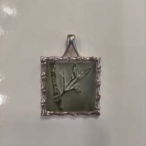 Pendentif en argent 925 en forme de serpentin de bambou - Product Image 1
