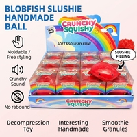 En gros, jouet Blobfish Slushie fait main en forme de boule, croustillant, malléable, sans rebond, avec granules de smoothie à remplir, pour ASMR et anti-stress