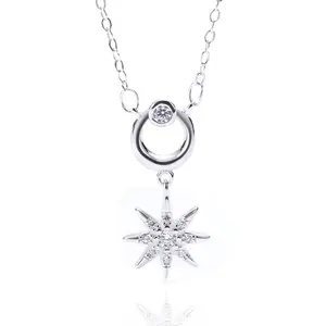 wholesale lady sterling silver necklace meteor planet star 925 sterling silver cz diamond necklaces