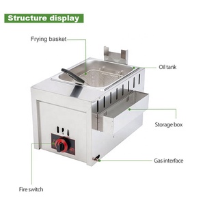 Freidora De Pollo Brosther Bench Commercial Deep Counter Top Gas Freyer Lpg con control de temperatura - Product Image 4