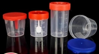 Juego de vasos de muestras médicas desechables-Recipientes de recolección de orina/heces/esputo con tapa abatible/tapón de rosca (40ml/60ml)