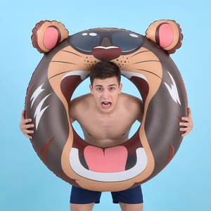 Flotador de Piscina con Forma de León para Niños, Juguetes Inflables para Adultos, Flotador para Playa y Parque Acuático - Product Image 1