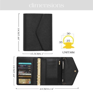 Ins <span class=keywords><strong>Etsy</strong></span> sıcak 6 renkli 6 halka A6 Saffiano deri bütçe bağlayıcı destekleyen süblimasyon gündem kapak olarak Fly yaprak ile mevcut - Product Image 5