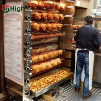 Rôtissoire Commerciale Professionnelle pour Poulets, Four à Rôtissoire Rotatif à Gaz Grande Capacité, Grill Électrique pour Poulets