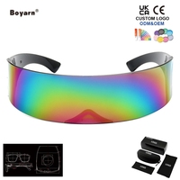 Lunettes de soleil unisexes Boyarn Shield noires, futuristes, coupe-vent, visière, pour hommes et femmes, protection UV400, lunettes de soleil tendance