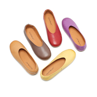 Chaussures bateau plates confortables en cuir véritable pour femmes, style slip-on, chaussures de travail tendance