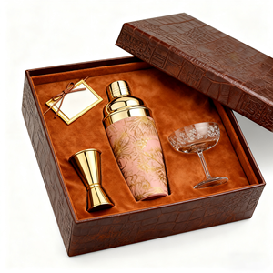 Set di Cocktail <span class=keywords><strong>Shaker</strong></span> Bar personalizzato per Cocktail in vetro oro Martini <span class=keywords><strong>Shaker</strong></span> con gli occhiali Jiggle per Home Bar - Product Image 5