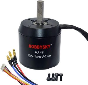 Hobbysky BLDC 6374，带霍尔传感器170至330KV，用于DIY电动自行车冲浪板E滑板长板无刷电机