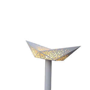 Sculpture géométrique extérieure en acier inoxydable Jiahua, motif grue de papier abstraite, ornement lumineux à poser au sol - Product Image 5