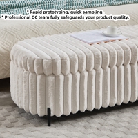 Banc de rangement ottoman moderne haut de gamme OEM avec charnières de sécurité, capitonné, pour chambre à coucher, salon, entrée, fenêtre