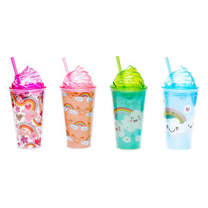 Nuevos productos 2020 de papel de doble pared insertar reutilizable bebiendo tazas 16oz vaso de plástico con paja y tapas - Product Image 3