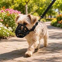 Muselière souple anti-morsure pour animaux de compagnie, design panier, réglable, pour petits chiens, avec sangle en nylon réfléchissante et boucle rapide