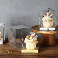 Boîte d'emballage carrée transparente pour gâteaux et desserts personnalisés, boîte à muffins en plastique transparent, boîte alimentaire jetable XL en PVA pour cupcakes, OEM