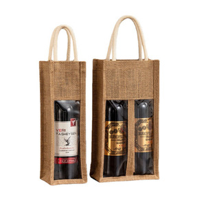 Stronger <strong>Jute</strong> <strong>Tote</strong> <strong>Bag</strong> Gift Packaging Handle Customized Size Logo Reusable <strong>Jute</strong> Wine Packaging <strong>Bag</strong> - Product Image 1