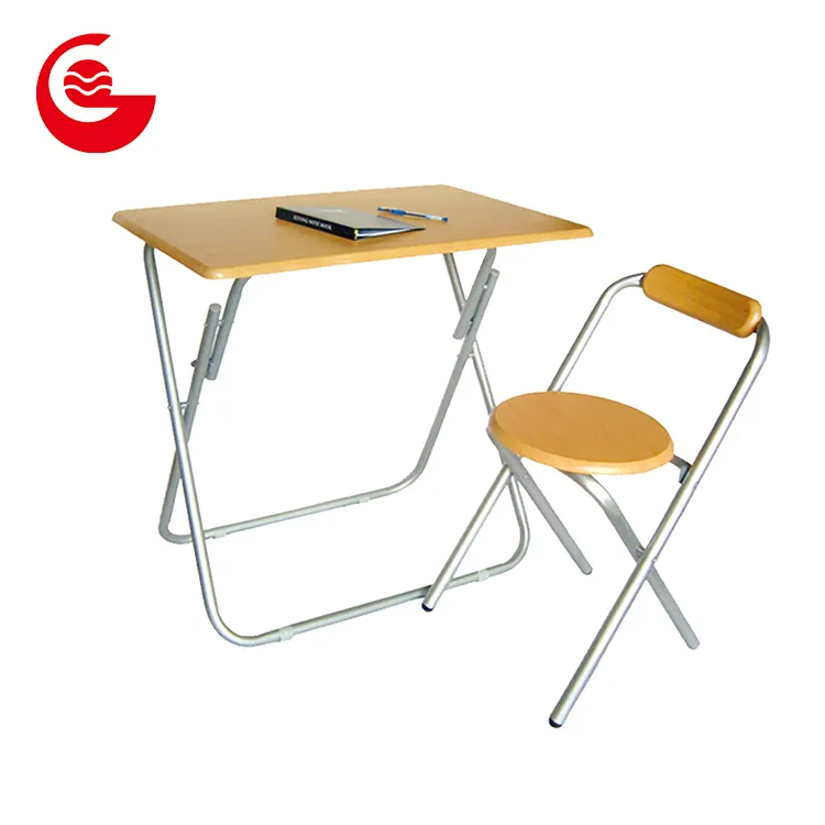 Metal Leg Mdf Folding Furniture Student Single Desk and Chair Set PVC Modern School Tables and Chairs Turkish School Seats 15mm