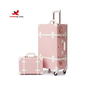 Vintage <b>Suitcase</b> Set PU Leather Spinner Luggage with 13 Inch Case for Women - Product Image 1