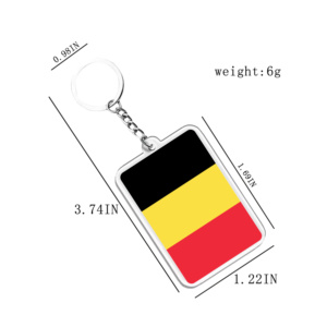 Acrylic Keychains & Pendants Light Keychains Belgium Flags Various Countries Accessories for Fans - Product Image 2