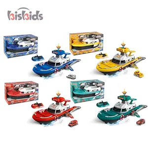 Nouveaux enfants stockage navire construction <span class=keywords><strong>garage</strong></span> bateaux 1:64 <span class=keywords><strong>voiture</strong></span> en métal set jouets avec lumière de musique - Product Image 1