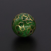 Perles rondes traditionnelles en cuivre émaillé cloisonné, séparées par des filigranes, multi-spécifications, polies, motif des Dix Mille Fleurs