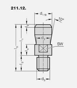 แกนต๊าปเกลียว DIN ISO 10242-1 สำหรับชุดแม่พิมพ์อัดและเครื่องมือปั๊มขึ้นรูป - Product Image 2