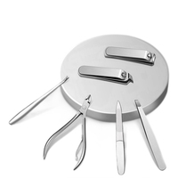 WELLFLYER Ensemble de manucure en acier inoxydable MS-896 de qualité supérieure, 6 pièces, cadeau durable, coupe-ongles, pince à cuticules, kit de soins de beauté