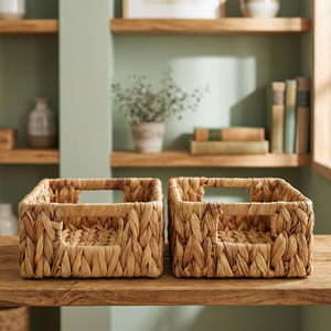 Nouveauté : Panier en paille rectangulaire moderne et écologique pour le rangement des articles divers à la maison et sur le bureau - Product Image 3