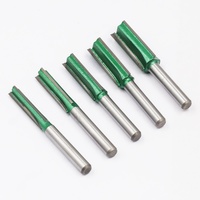 Fresa de cuchilla recta de tres hojas con vástago de 1/4, verde, para máquina de fresado, con filo de corte y base plana